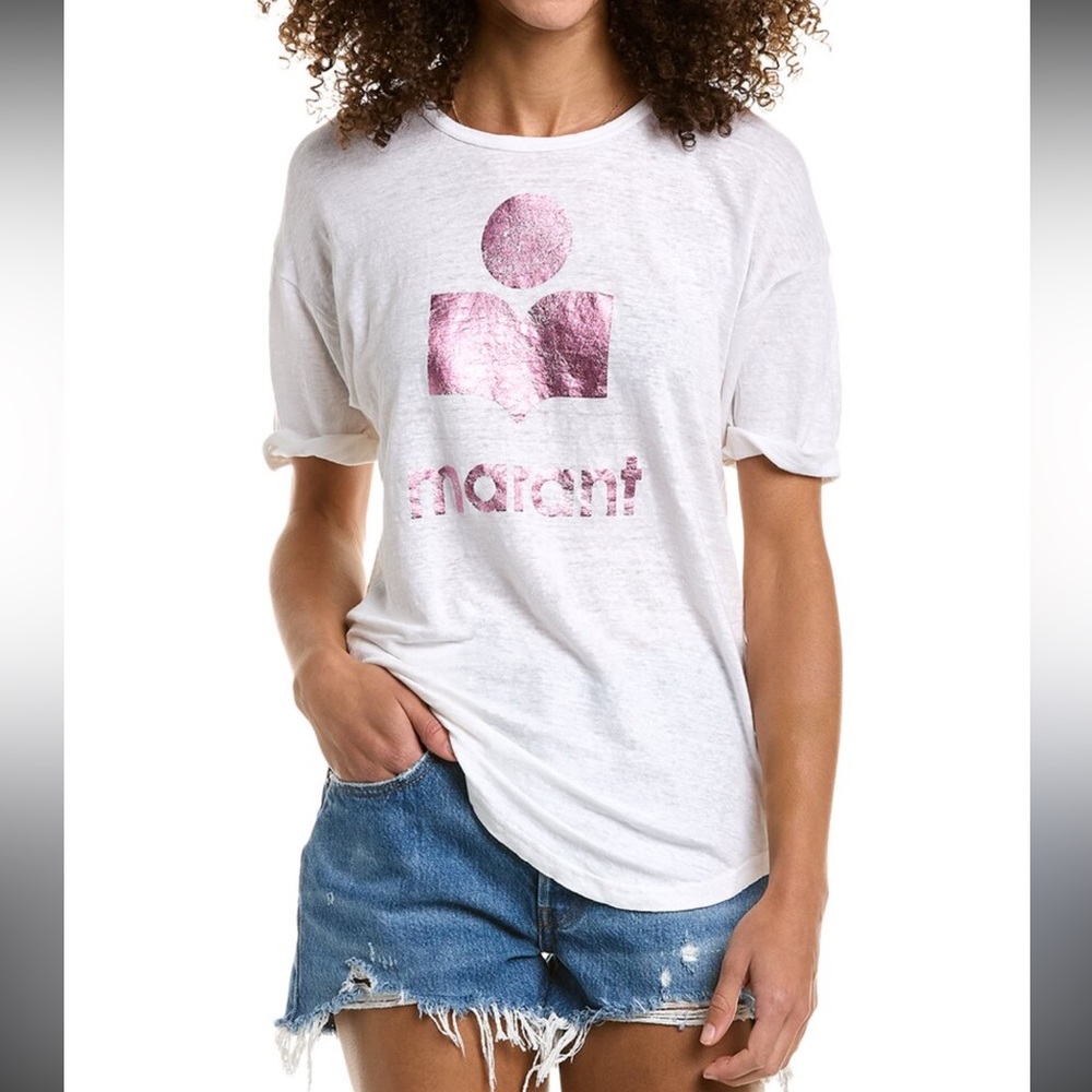 Isabel Marant Koldi tee with metallic pink